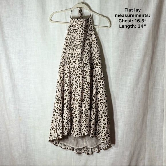 American Eagle Outfitters Dresses & Skirts - Leopard Smocked‎ Halter Tiered Flowy Mini Dress